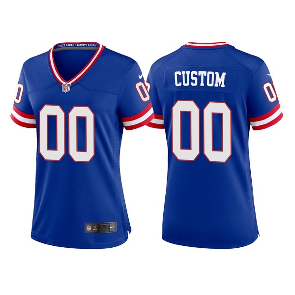 Women's New York Giants Active Player Custom Royal Classic Retired Player Stitched Jersey(Run Small)